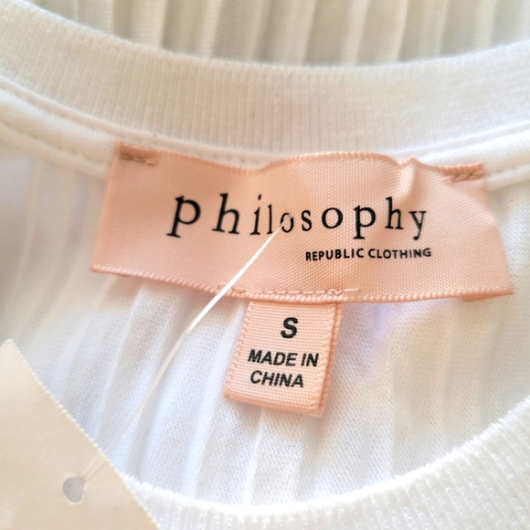 Philosophy Pleated Tank / Pure White / Oversized Small - Picture 5 of 5